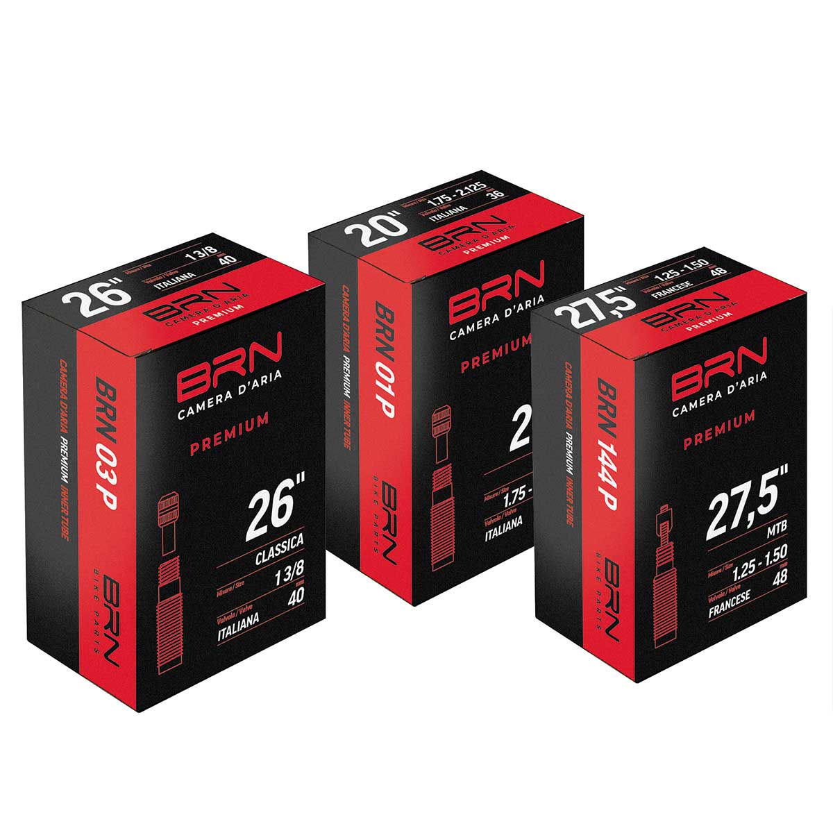 BRN - Camera d’Aria 27,5”x2.20-2.40 valvola Americana