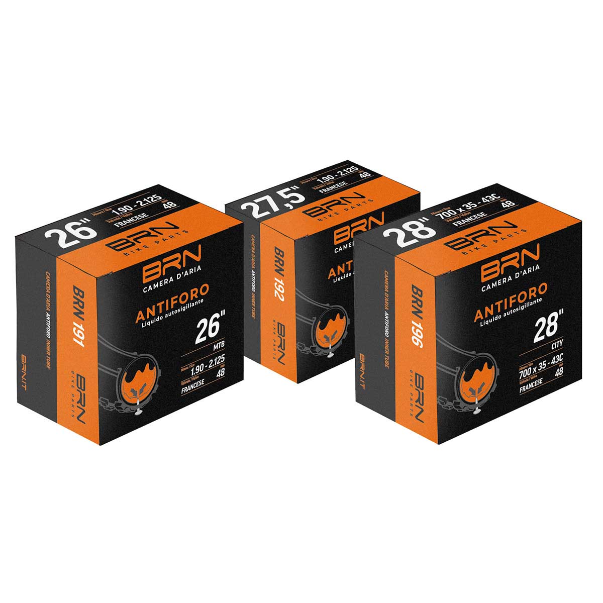 BRN - Camera d'Aria 26"x1.90/2.125 Antiforatura e Autosigillante
